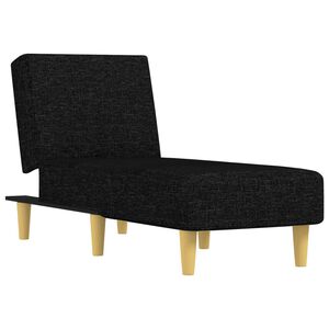 vidaXL Chaise longue tecido preto