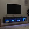 vidaXL M&oacute;veis de TV com luzes LED 2 pcs 80x30x30 cm preto