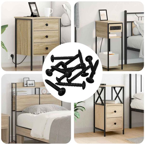 vidaXL Unha de Abertura 12 pcs Preto M4 x 28 mm A&ccedil;o