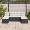 vidaXL Conjunto de Sof&aacute; de Jardim 6 pcs Preto Rattan de Polipropileno