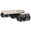 vidaXL Conjunto de Sof&aacute; de Jardim 9 unid. Preto e Branco Creme vime PE