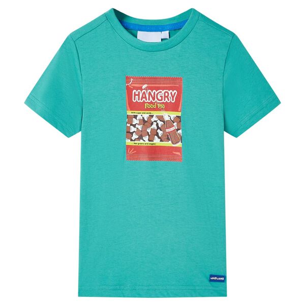 T-shirt infantil com mangas curtas menta-escuro 92