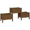 vidaXL Vaso/floreira 178,5x44x75 cm pinho maci&ccedil;o castanho-mel