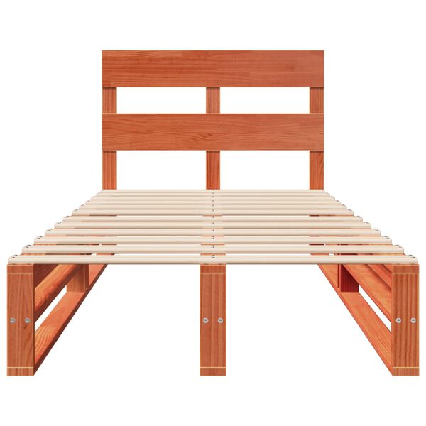 vidaXL Cama sem colch&atilde;o 90x200 cm pinho maci&ccedil;o castanho-mel