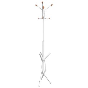 vidaXL Bengaleiro 176 cm ferro revestido a p&oacute; branco