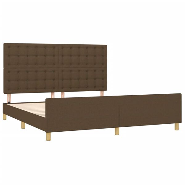 vidaXL Estrutura de cama 180x200 cm tecido castanho-escuro