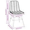 vidaXL Cadeira de jantar 2 pcs Natural 44 x 47 x 85 cm Rattan e Ferro