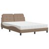 vidaXL Cama com colch&atilde;o Zadar 140x200 cm couro artificial cappuccino