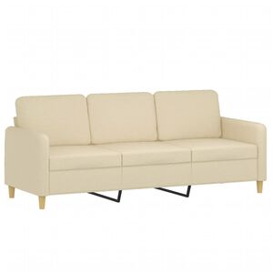 vidaXL Sof&aacute; de 3 lugares tecido 180 cm cor creme