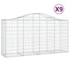 vidaXL Cestos gabião arqueados 9pcs 200x50x100/120cm ferro galvanizado