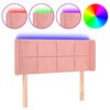 vidaXL Cabeceira de cama c/ luzes LED veludo 93x16x78/88 cm rosa