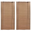 vidaXL Estores de rolo 2 pcs 150 x 220 cm bambu castanho