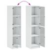 vidaXL Aparador alto c/ portas de vidro 35x37x142 cm branco