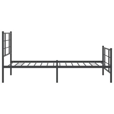 vidaXL Estrutura de cama com cabeceira e pés 100x200 cm metal preto