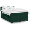 vidaXL Cama com molas/colch&atilde;o 140x190 cm veludo verde-escuro