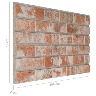 vidaXL Painéis de parede 3D c/ design tijolos vermelhos 10 pcs EPS
