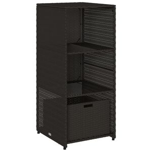 vidaXL Arm&aacute;rio de arruma&ccedil;&atilde;o para jardim 50x55x115 cm vime PE preto