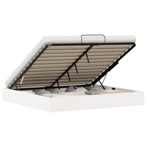 vidaXL Estrutura de Cama Ottoman com Armazenamento Branco 180 x 200 cm