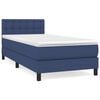 vidaXL Cama com molas/colch&atilde;o 100x200 cm tecido azul