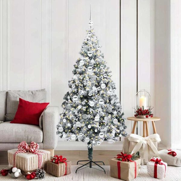 vidaXL &Aacute;rvore de Natal Artificial Branco 180 cm PVC, A&ccedil;o e Pl&aacute;stico