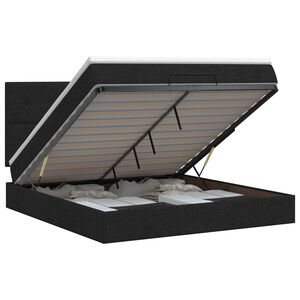 vidaXL Cama ottoman com colch&atilde;o Preto 140 x 190 cm Tecido