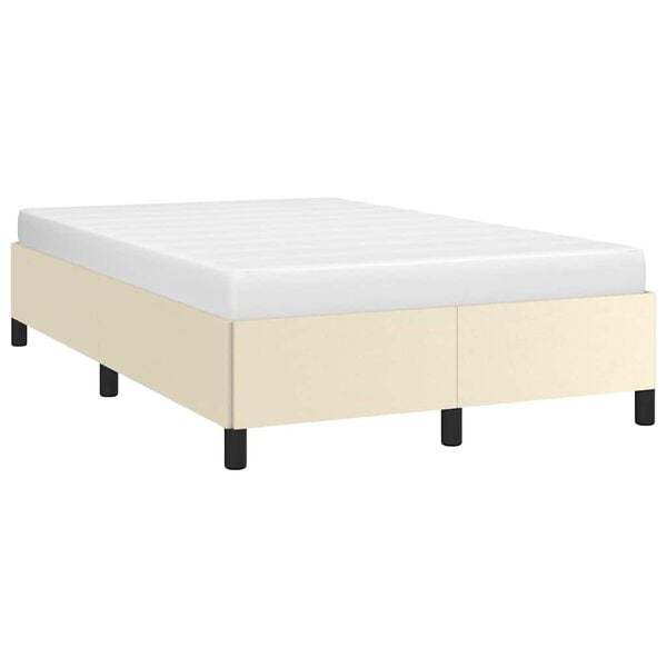 vidaXL Moldura de cama sem creme de colch&atilde;o 120x190 cm couro do falso