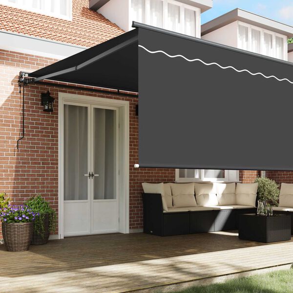 vidaXL Toldo Retr&aacute;til Antracite 500 &times; 300 cm Poli&eacute;ster e Alum&iacute;nio