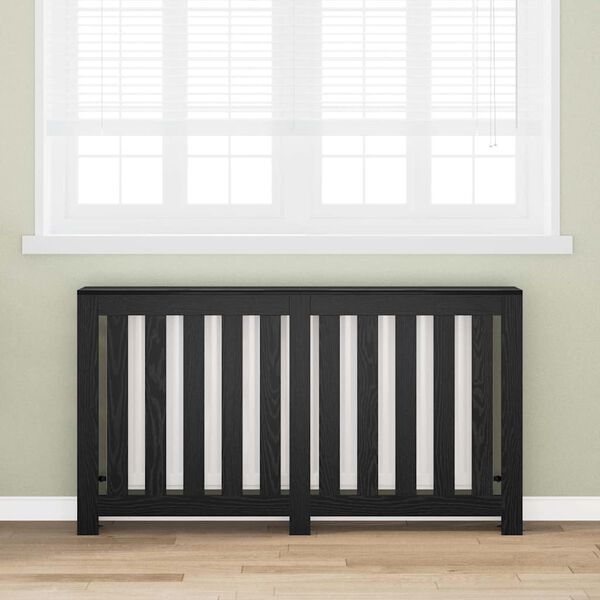 vidaXL Capa de Radiador Carvalho Preto 149 x 20 x 82 cm