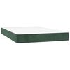 vidaXL Cama boxspring com colch&atilde;o 120x200 cm veludo verde-escuro