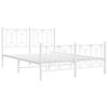 vidaXL Estrutura de cama com cabeceira e p&eacute;s 140x190 cm metal branco