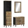 vidaXL 3 pcs conj. m&oacute;veis p/ casa de banho madeira mangueira maci&ccedil;a