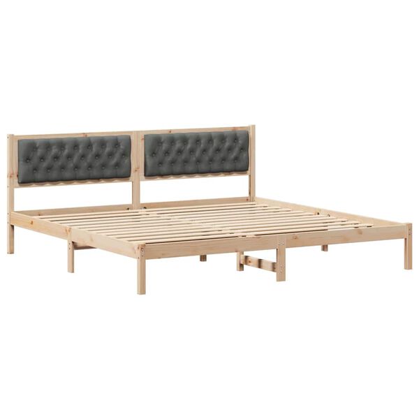vidaXL Estrutura da Cama com cabeceira Cinza Escuro 200 x 200 cm