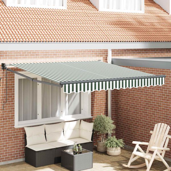 vidaXL Toldo Verde e Branco 300 x 250 x 165 cm Poli&eacute;ster