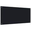 vidaXL Painel anti-salpicos de cozinha 120x60 cm vidro temperado preto