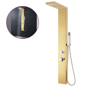 vidaXL Sistema de duche em a&ccedil;o inoxid&aacute;vel 201 dourado