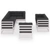 vidaXL 8 pcs conjunto lounge de jardim c/ almofad&otilde;es pinho maci&ccedil;o