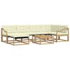 vidaXL Conjunto de Sof&aacute;s para Exterior 7 unid. Branco e Creme
