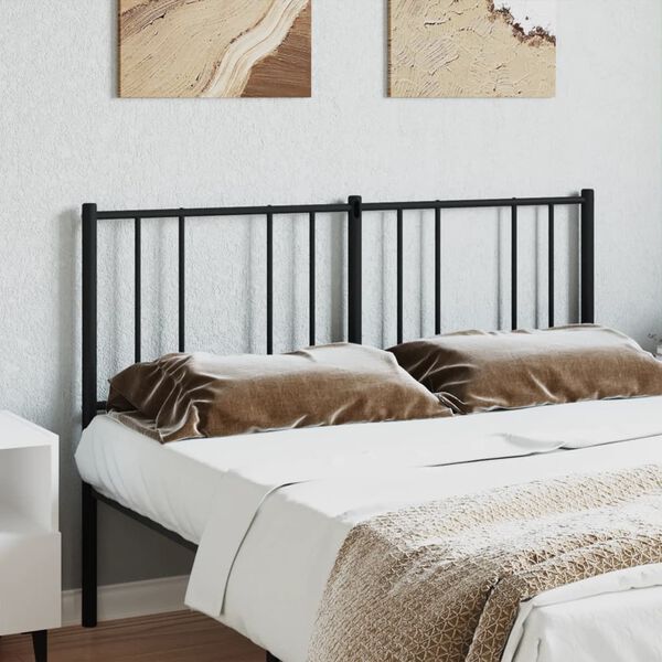 vidaXL Cabeceira de cama 120 cm metal preto