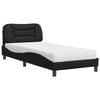 vidaXL Cama com colch&atilde;o Hvar 80x200 cm couro artificial preto