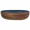 vidaXL Lavat&oacute;rio de bancada oval 59x40x14 cm cer&acirc;mica castanho e azul
