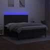 vidaXL Cama box spring c/ colch&atilde;o e LED 180x200 cm tecido preto