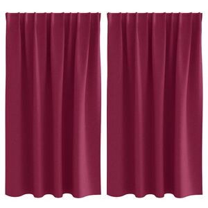vidaXL Cortinas Blackout com Argolas 2 unid. Vinho Vermelho Poli&eacute;ster