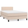 vidaXL Cama box spring c/colch&atilde;o/LED 120x190cm couro artif. cappuccino