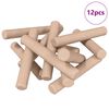 vidaXL Dowels de madeira 12 pcs Castanho &Oslash;6 x 40 mm Madeira maci&ccedil;a
