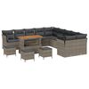 vidaXL Conjunto de Sof&aacute; de Jardim 14 unid. Cinzeto vime PE