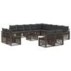vidaXL Conjunto de Sof&aacute; de Jardim 14 unid. Cinzento vime PE