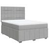 vidaXL Cama com molas/colch&atilde;o 160x200 cm tecido cinzento-claro