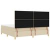vidaXL Cama Box com colch&atilde;o com cabeceira Creme 200 x 200 cm tecido
