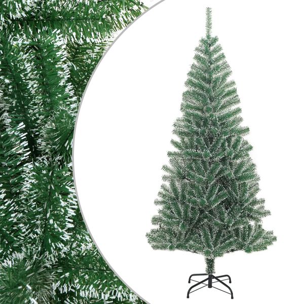 vidaXL &Aacute;rvore de Natal artificial c/ flocos de neve 210 cm verde
