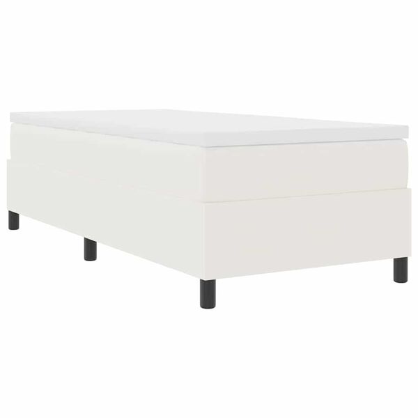 vidaXL Cama Box Creme e Branco 90 x 190 cm Tecido de Veludo Cotele